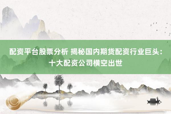 配资平台股票分析 揭秘国内期货配资行业巨头：十大配资公司横空出世